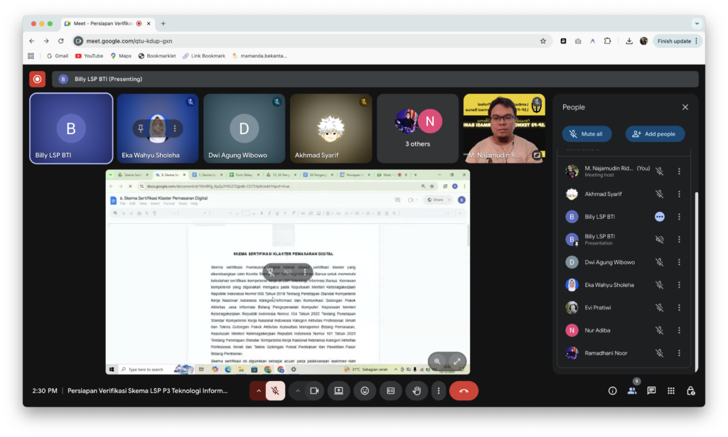 CLSP Teknologi Informasi Banua Lakukan Persiapan Verifikasi Skema Sertifikasi oleh BNSP
