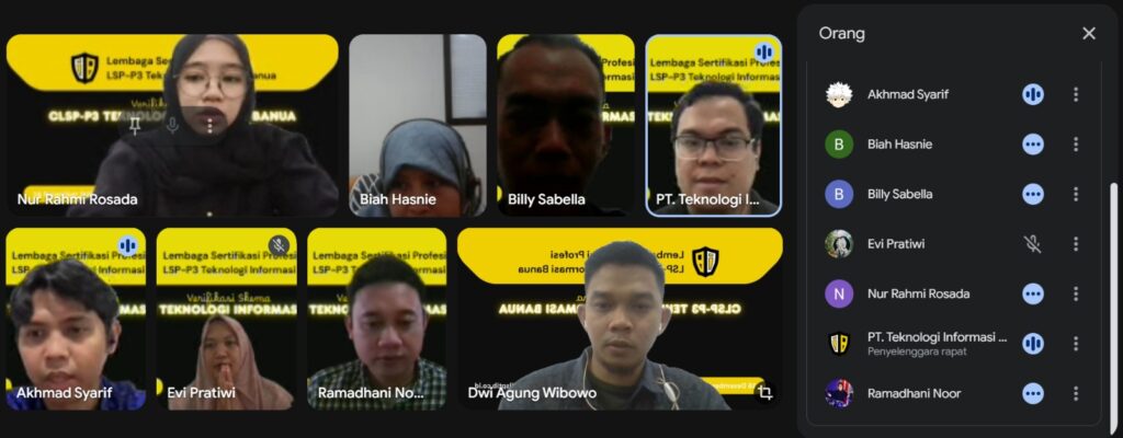 Verifikasi Skema Sertifikasi BNSP oleh Ibu Robiatul Adawiyah di LSP Teknologi Informasi Banua